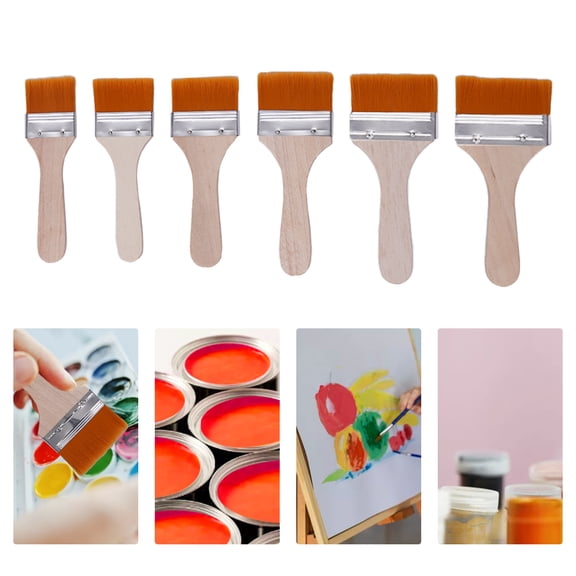 YIYIBYUS 6 Pack Paint Brushes Variety Angle Paint Brushes for All Latex and Oil Paints & Stains