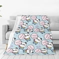 thumbnail image 1 of Fotbe Cute Panda Bear Manta de Franela Acolchonada con Estampado, Súper Suave y Esponjosa, Extra Grande para Sofá, Cama, Uso Todo el Año-60"x50", 1 of 7