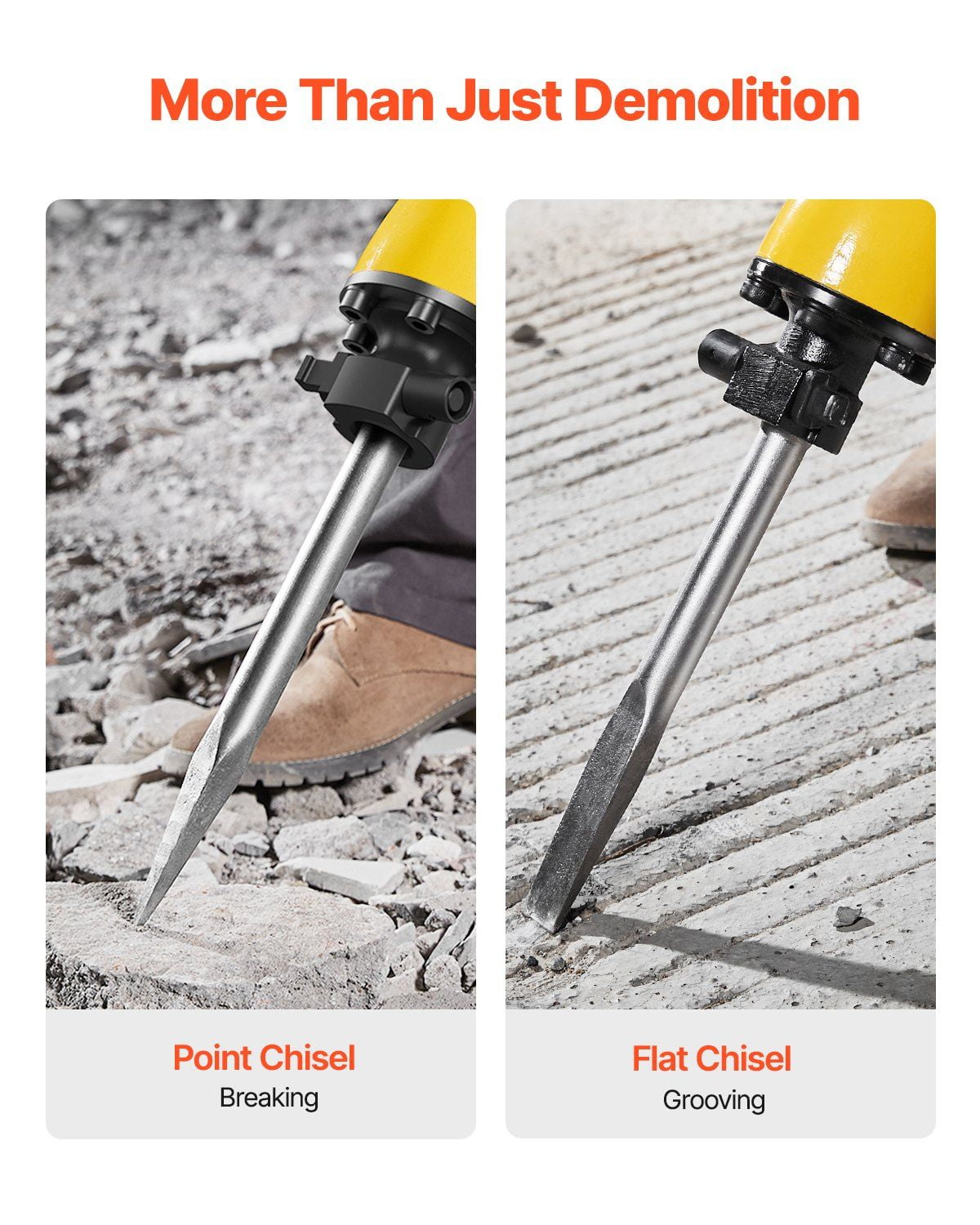 2200W Heavy Duty Electric Demolition Jack Hammer 1350 BPM Concrete Breaker with Point Chisel Flat Chisel Storage Case Gloves Goggles