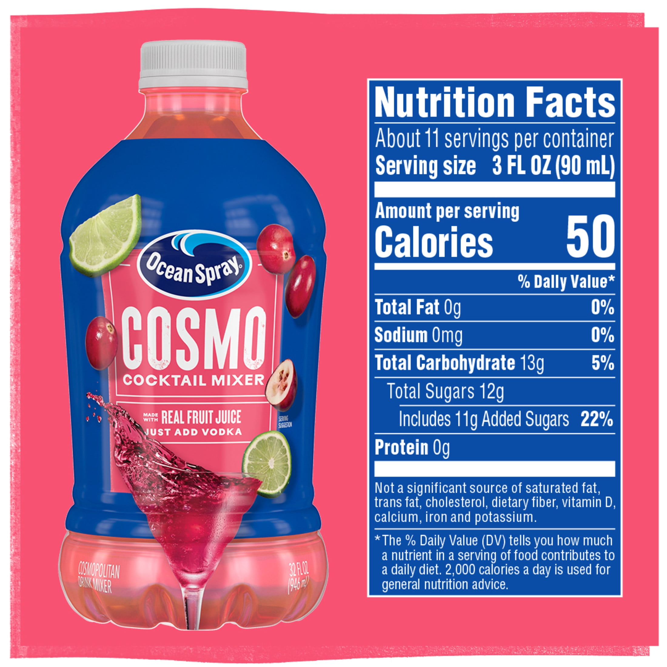 Ocean Spray® Cosmopolitan Cocktail Mixer, 32 fl oz Bottle