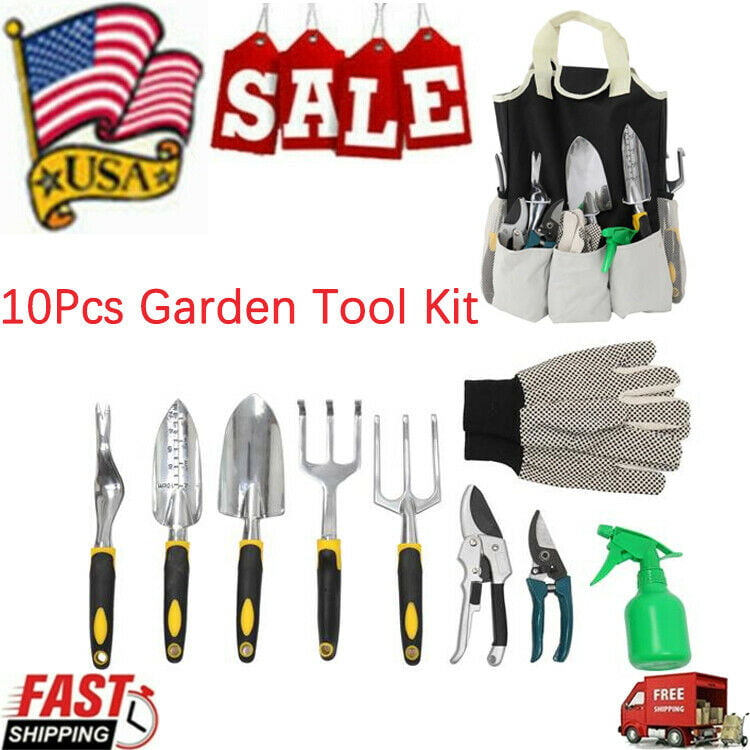 Garden Tools Set 10 Piece Heavy Duty Gardening Kit Gardening Tools with Gloves 