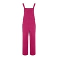 thumbnail image 6 of Htigea Clearance Women's Casual Corduroy Overalls Adjustable Straps Baggy Pants Wide Leg Jumpsuits with Pockets Today Deals Hot Pink,XL, 6 of 6
