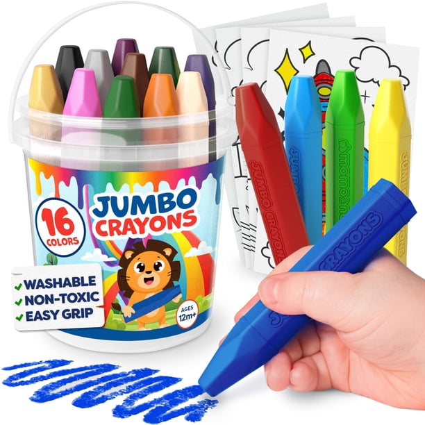 Lápices de colores Jumbo Momo & Nashi para niños de 1 a 3 a 16 unidades y niños de 4 a 8 años