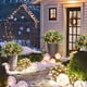 thumbnail image 5 of Adornos navideños, adornos navideños, regalos navideños, semicírculo, copos de nieve, jardín blanco como la nieve con setas, árbol de Navidad, adornos, 5 of 5