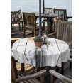 thumbnail image 2 of Outdoor Tablecloth with Umbrella Hole for Patio/Picnic/Party/Camping, Botanical Daisy Waterproof Table Cloth Round Cover Washable, Country Botanical Vase Flowers Wooden Grain (Dia 60"), 2 of 8