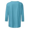 thumbnail image 4 of Sevevn Fashion Women's Casual Print Round Neck 3/4 Sleeve T-shirt Blouse Sky Blue XXL Savings Up to 30% Off, 4 of 5