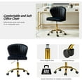 thumbnail image 3 of HULALA HOME Home Office Desk Chair with Gold Wheels, Small Cute Vanity Chair with Back for Bedroom, Adjustable Rolling Task Work Seat for Women/Girls, Black, 3 of 7