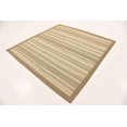 thumbnail image 4 of Unique Loom Collection Bordure Extérieure Tapis Marocain Intérieur & Extérieur Décontracté à Rayures, 6 Pi x 6 Pi, Marron/beige, 4 of 10