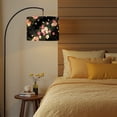 thumbnail image 6 of 2pcs Set Drum Lampshades (13"x 13"x 10"), Pink Cherry Blossom Floral Green Leaves Black Fabric Large Replacement Shades for Table, Floor, and Pendant Lamps, Simple Assembly Needed., 6 of 8