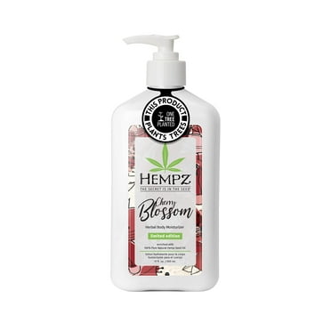 Hempz Body Lotion - Cherry Blossom Limited Edition Daily Moisturizing Cream, Shea Butter, Aloe, Cherry Extract Hand and Body Moisturizer - Skin Care Products, Hemp Seed Oil - 17 Fl Oz