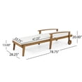 thumbnail image 4 of Jopath Outdoor Wood Lounge Chair, Outdoor Reclining Chair with Rolling Wheels and Adjustable Backrest for Poolside Garden Deck Teak+ Beige, 4 of 9