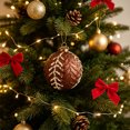 thumbnail image 4 of STPToys Christmas Decoration Electroplated Plastic Hanging Ball Ornament 8CM Coffee With Gold Glitter Branch Design For Xmas Tree Holiday Party Decor, 4 of 6