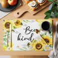 thumbnail image 2 of Sunflower Floral Placemats Set of 6, Farmhouse Pastoral Daisy Bees Botanical Placemats for Dining Table, Place Mats for Kitchen Tabletop, Waterproof Wipeable Dining Table Mats Set, 2 of 9