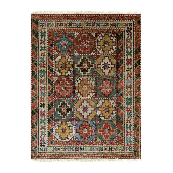EORC KR114BN8X10 8 x 10 ft. Traditional Knot Area Rug, Brown