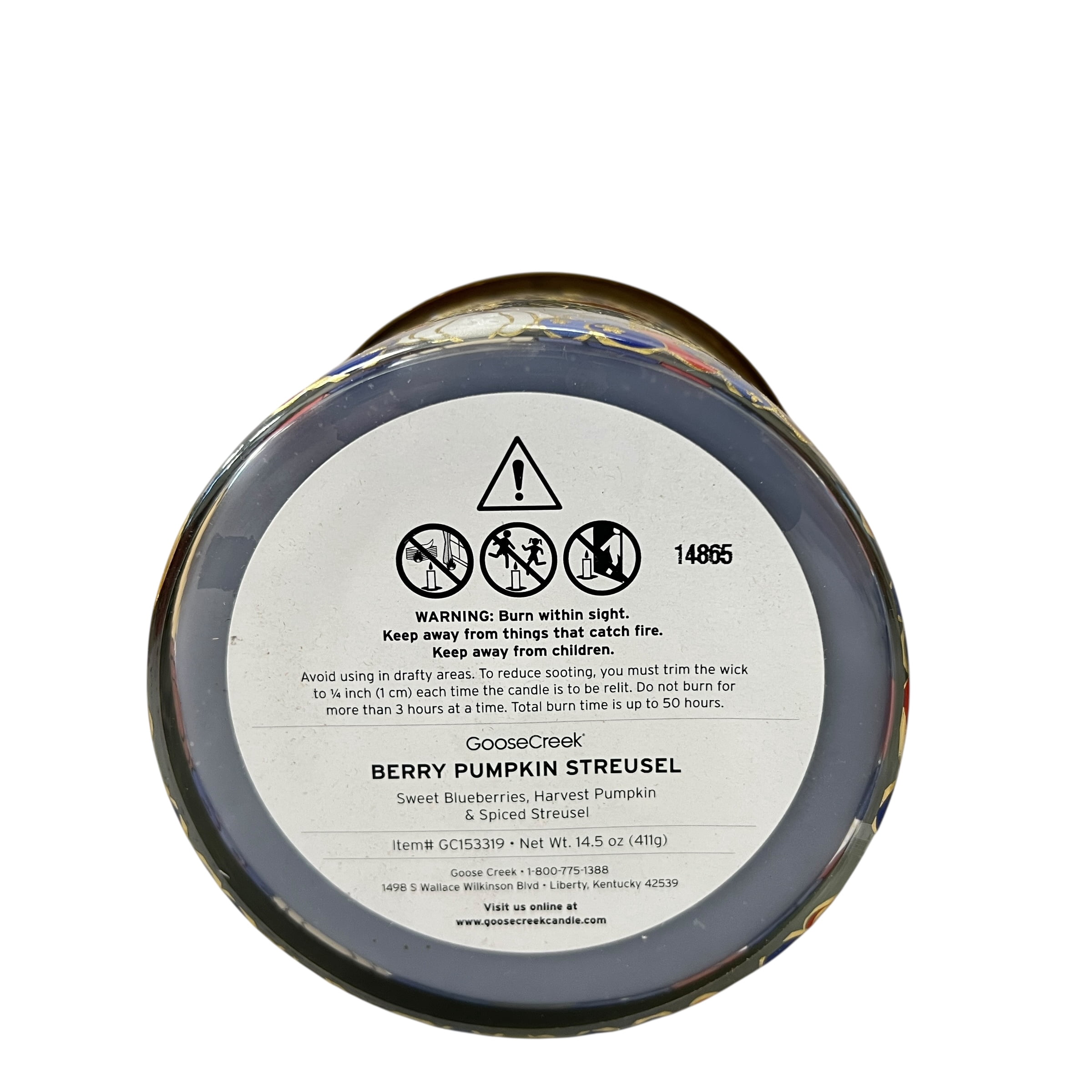 Goose Creek Blueberry Pumpkin Streusel Scented 3 Wick Candle 14.5 oz
