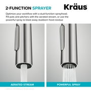 Kraus OlettoTall Modern Single-HandleTouch Kitchen Sink Faucet with Pull Down Sprayer in Spot Free Stainless Steel