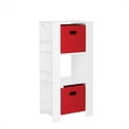 thumbnail image 3 of RiverRidge Kids Bookshelf Toy Organizer Tower with 3 Cubbies 6 Bookracks and 2 Red Bins, 3 of 7