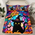 thumbnail image 5 of Manfei Magic Cat Twin Sheet Sets, Halloween Pumpkin Sheet Set Twin, Bohomian Style Bed Sheets Set Twin Size, Super Cozy Bedroom Decor, 3 Pieces, 5 of 7
