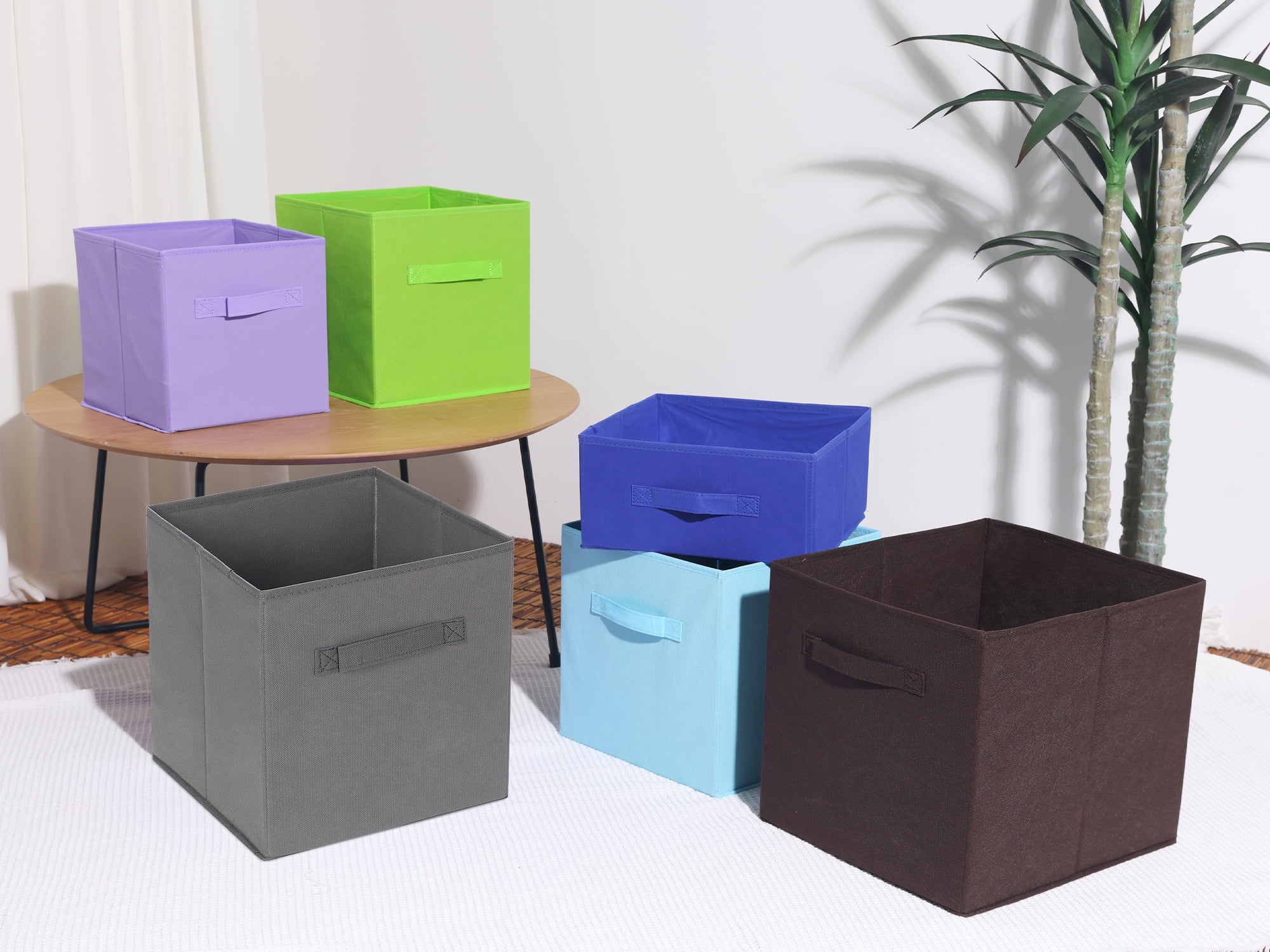 Unique Bargains Fabric Storage Cube Storage Bin Grey 12.2*12.2*12.2in