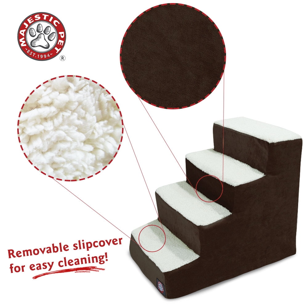 Majestic Pet Villa Pet Stairs 4 Steps Storm Machine Washable Removable Cover 24" x 16" x 20"
