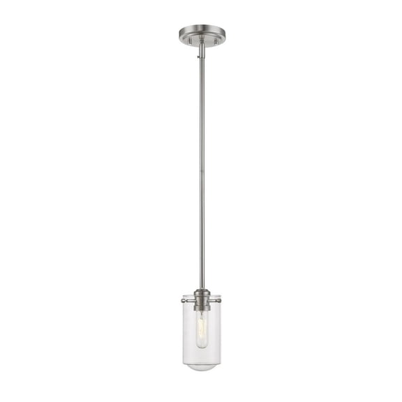 1 Light Mini Pendant in Transitional Style 4 inches Wide By 8.5 inches High-Brushed Nickel Finish Bailey Street Home 372-Bel-3173405