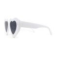 thumbnail image 3 of Womens Oversize Thick Heart Shape Funky Retro Sunglasses White Black, 3 of 4