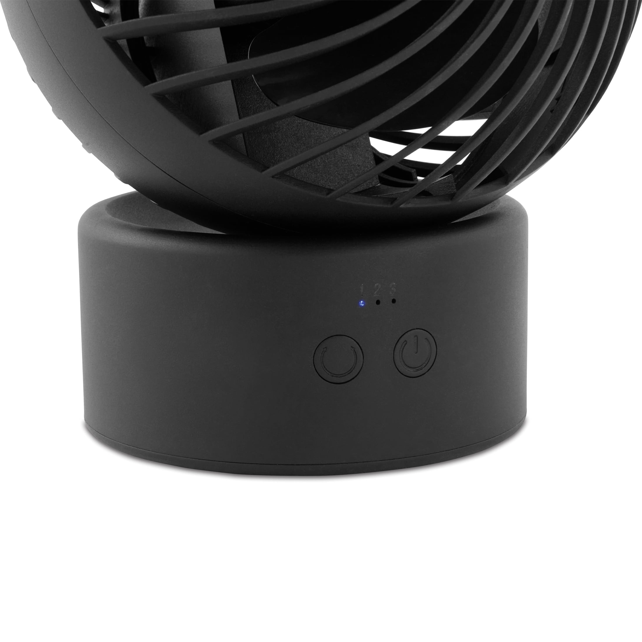 Mainstays 5'' 3-Speed Auto-oscillating Rechargeable Desk Fan, Black