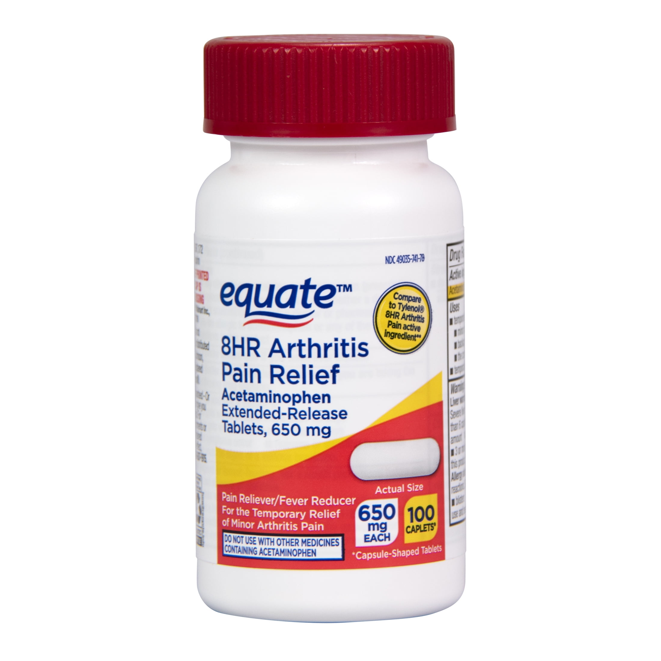 Equate Acetaminophen Extended Release Tablets 650 Mg Arthritis Pain 