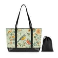 thumbnail image 7 of FORMRS Canvas Laptop Tote Bag for Women with 15.6" Computer Compartments Shoulder Handbag, Green Floral Pattern, 7 of 7