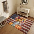 thumbnail image 3 of Area Rugs 4'x6'. Fall Pumpkins Sunflower Carpet Runner Indoor Outdoor Rugs Home Decor Aesthetic, American Flag Vintage Thanksgiving Non Slip Mats Washable Accent Rug for Living Room Bedroom, 3 of 8