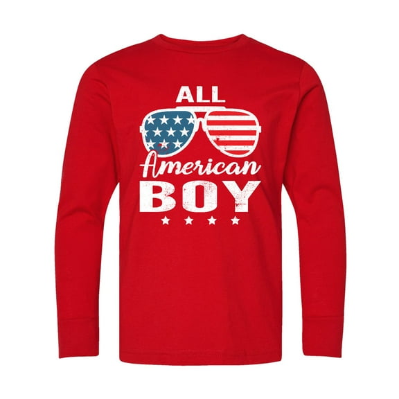 Inktastic All American Boy USA Parade Long Sleeve Youth T-Shirt