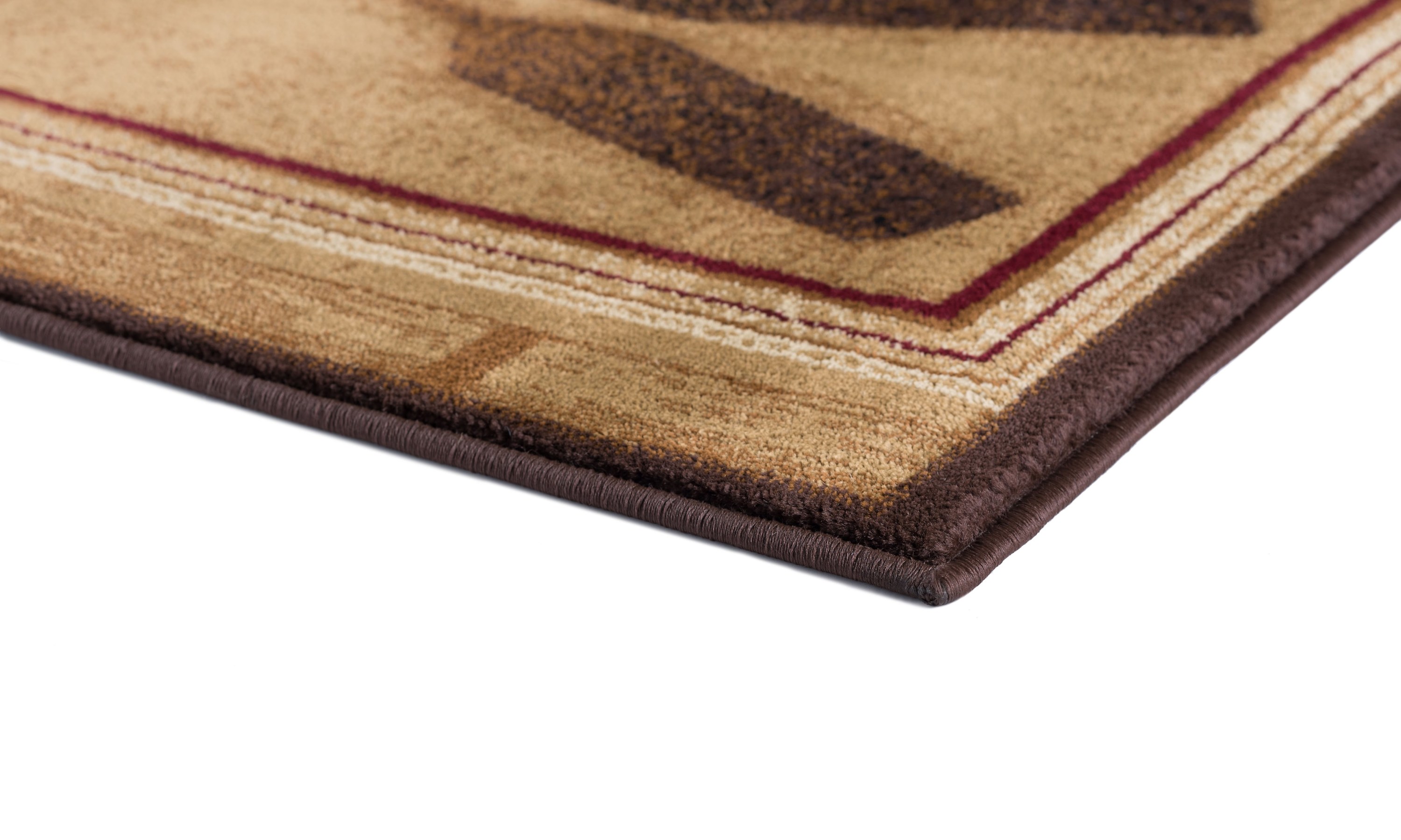 Nature Novelty 8' x 10' Ivory and Crimson Polypropylene Indoor Area Rug