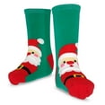 thumbnail image 3 of Christmas Fun Novelty Socks for Little Kids Girls Boys Toddlers Cotton Crew Socks 3-Pair (3-5 Years, Santa-Deer-Snowflake), 3 of 8