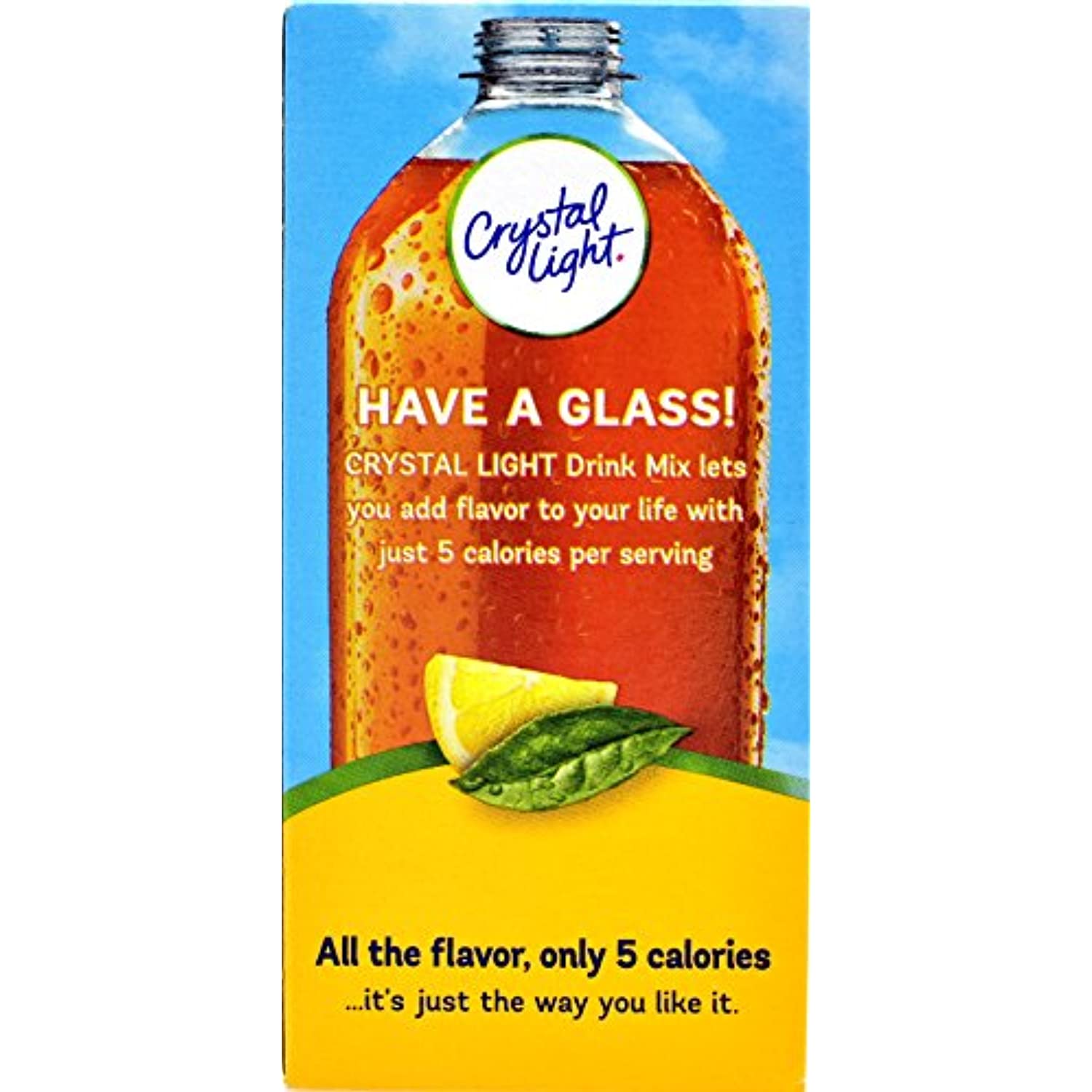 Crystal Light On The Go Natural Lemon Iced Tea, 10-Packet Box (Pack Of 5)