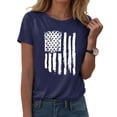 thumbnail image 2 of Funny Independence Day Shirt Short Sleeve T Shirts for Women Women's Workout Tank Top Casual Soft Short Sleeve Gym Muscle Shirts Bodybuilding Tee Navy,2XL, 2 of 5