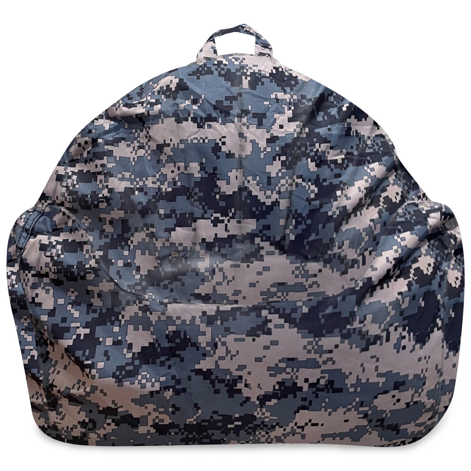 Posh Creations Structured Bean Bag Chair, Malibu Lounge, Kids,2.8 ft, Nylon -Camo Digital