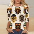 thumbnail image 5 of Ladies Tops and Blouses Dressy,Black History Month African T-Shirt for Women Pride Celebration Shirt Blouse 3/4 Sleeve Crewneck Tshirt Tops, 5 of 9
