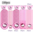 thumbnail image 3 of Suministros para fiestas de niñas con temática de Hello Kitty, vasos de papel, platos, manteles, pancartas para fiestas de cumpleaños infantiles, decoración para bodas, globos, 3 of 5