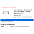 thumbnail image 2 of Parking Light Bezel - Compatible with 1962 - 1966 Chevy K10 Pickup 1963 1964 1965, 2 of 2