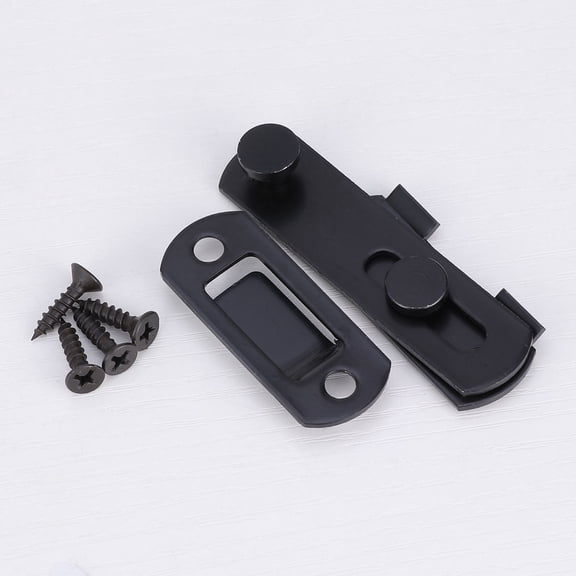 COMPUKAS 2Pcs Rust Proof Stainless Steel Gate Latch Black Door Hasp Lock for Home Furniture