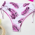 thumbnail image 5 of ibuvkizy Women Bikini Swim Top Tankinis Swimsuits for Women,Fashion Leaf Print Sexy Split Two Piece Swimsuit Padded Swimsuit Tops Ladies Girls Summer, 5 of 7