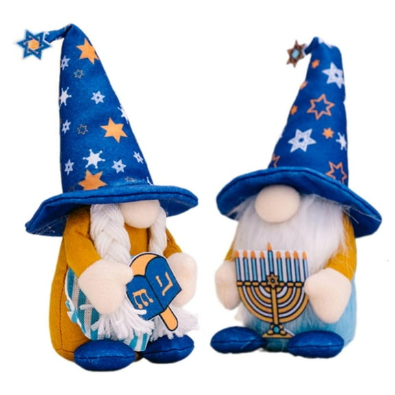 WE-POLUJ Festival Decors Chanukah Gnome Doll Plush Ornament for Fireplaces Shelf Pendant