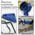 thumbnail image 6 of OULII 3pcs Saxophone Cleaning Cloth Blue Flannel Fingerprint Removal for Musical Performance Preparation, 6 of 8