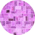 thumbnail image 1 of Ahgly Company Indoor Round Patchwork Purple Transitional Area Rugs, 6' Round, 1 of 4