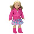 thumbnail image 3 of Sophia's Fleece Sweatshirt with faux fur Collar for 18" Dolls, Hot Pink, 3 of 4