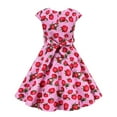 thumbnail image 2 of IBTOM CASTLE Girls 50s Vintage Polka Dot Flower Swing Rockabilly Prom Party Tea Dress Kids Audrey Wedding Formal Cocktail Evening Gown 4-5 Years Cap-Strawberry, 2 of 6