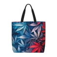 thumbnail image 1 of Disketp Red And Blue Leaves Bolsa Tote de Lona para Mujer, Bolso de Hombro y Cruzado con Cierre de Cremallera, 1 of 7
