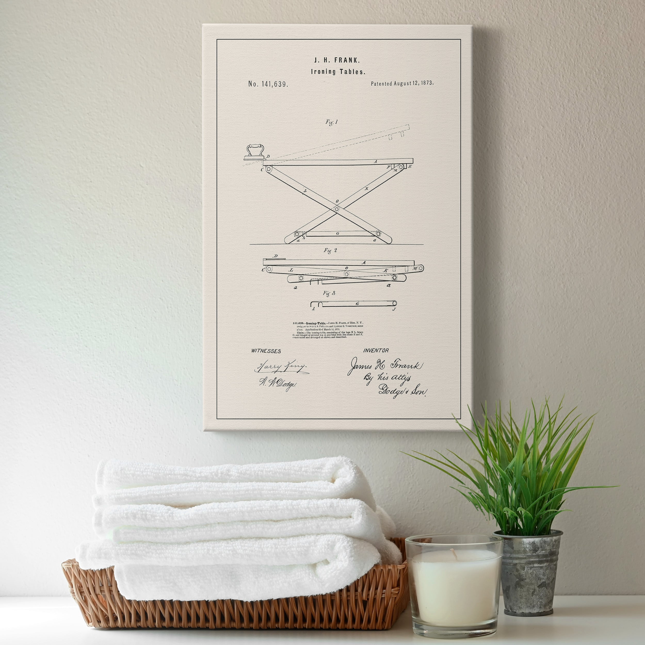 Laundry Patent IV Premium Gallery Wrapped Canvas - Ready to Hang