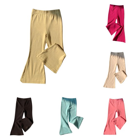 Children's Fashion Versatile Casual Flared Pants Small Children's Solid Color Trousers Cat and Girls Clothes Winter 7-8 Years