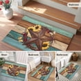 thumbnail image 5 of Entryway Rug 2'x3', Country Star Vintage Small Rug for Kitchen Bathroom Door Mat Indoor Entrance, Sunflower Farmhouse Teal Brown Western Berry Non-Slip Area Rugs Floor Mats Carpet Front Door Rugs, 5 of 8